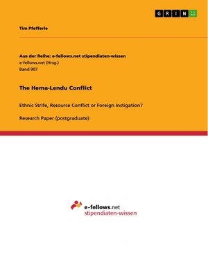 cover image of The Hema-Lendu Conflict